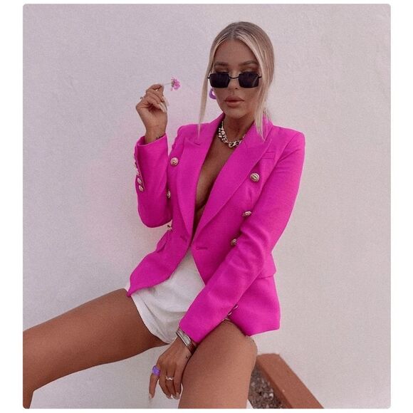 The “Everyday Boss Lady” Barbie Pink Blazer - Picture 1 of 12